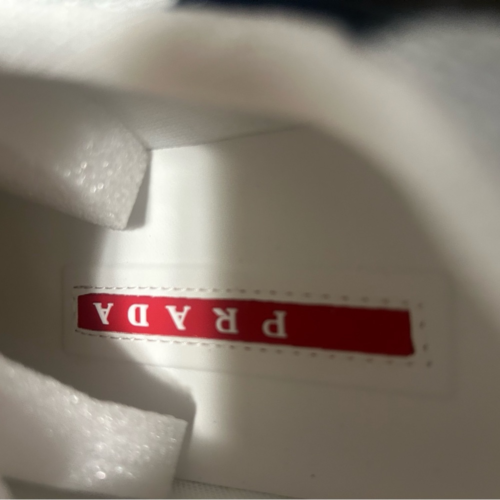 Prada Navy and White Low-Top Sneakers - Picture 4 of 8